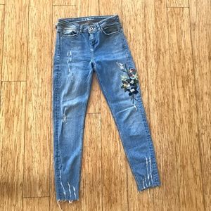 Zara floral jeans